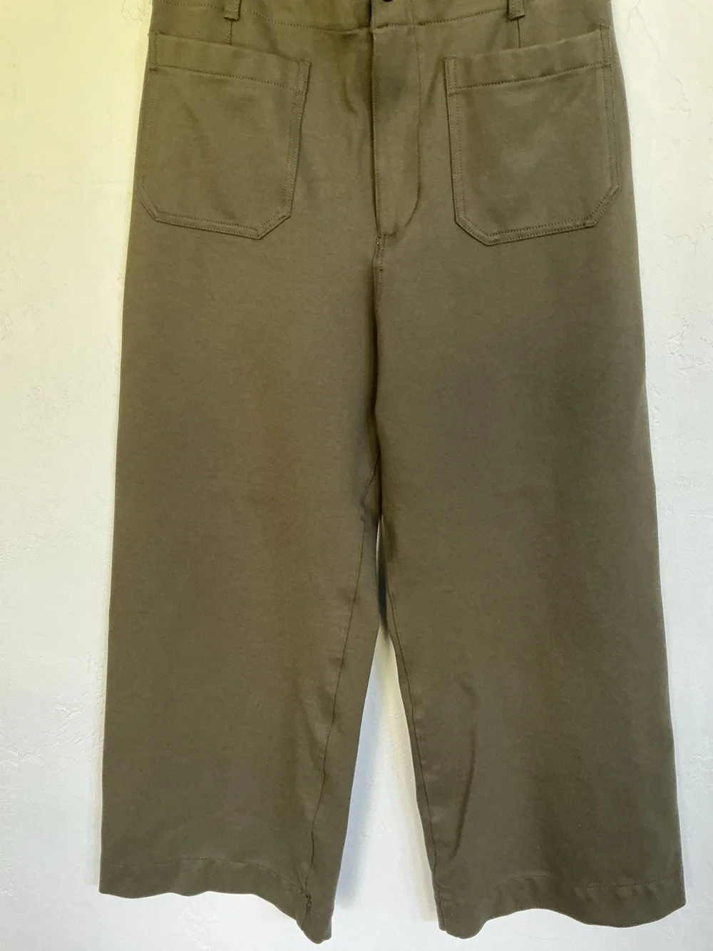Anthropologie Maeve The Colette Wide-Leg Pants in Olive - Picture 3 of 9